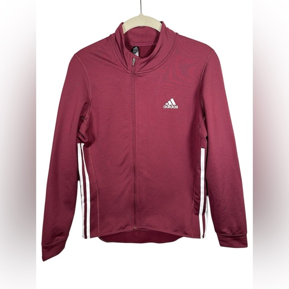 Adidas Women’s Track Jacket three back pockets size medium maroon - Picture 1 of 14